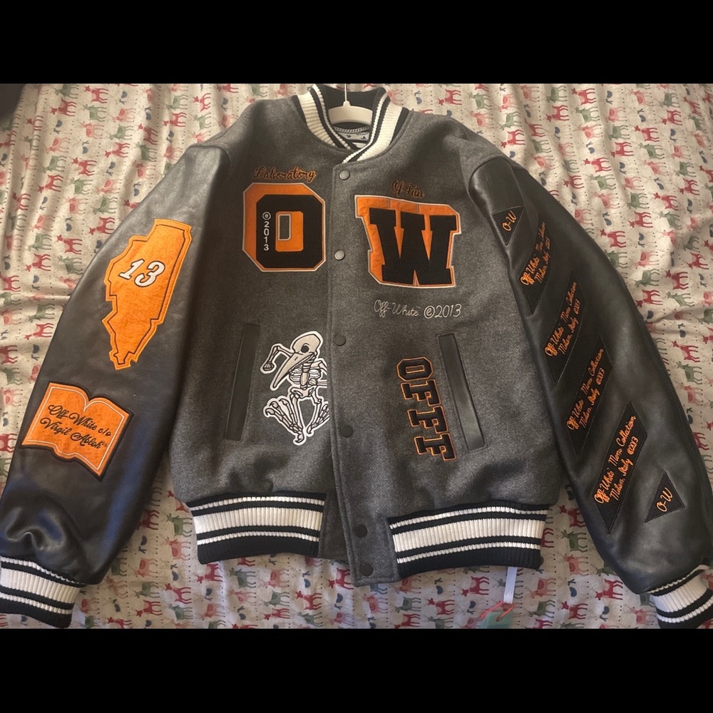 Off-White varsity leather jacket brand-new never weird